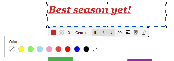 Color drop-down of an annotation