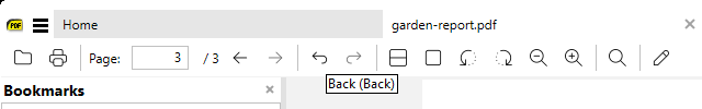 Back and Forward buttons in the toolbar, with the Back tooltip