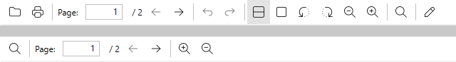 The standard toolbar and a toolbar customized with ToolbarCustomLayout