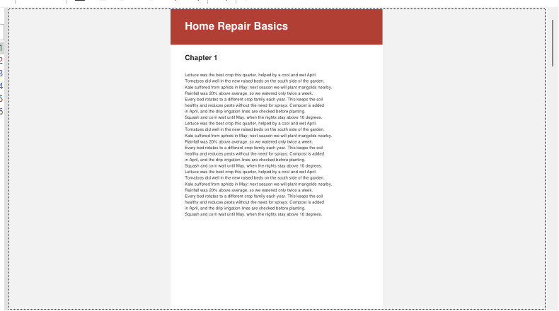 Dotted focus ring around the document area when it has keyboard focus