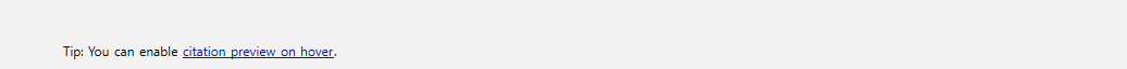 A tip at the bottom of the home page, with a link to the command palette