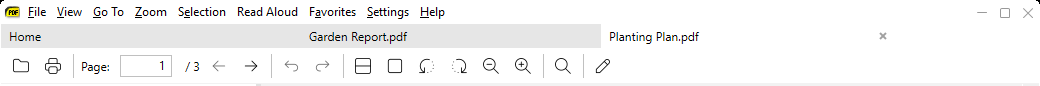 The menu bar shown together with tabs