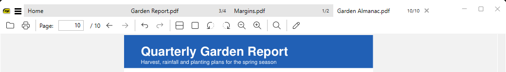 Tabs showing the current page as <sup>3</sup>&frasl;<sub>4</sub>, <sup>1</sup>&frasl;<sub>2</sub> and <sup>10</sup>&frasl;<sub>10</sub> after the file names