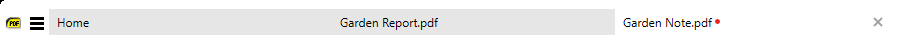 A tab with unsaved annotation changes showing a red dot after its title