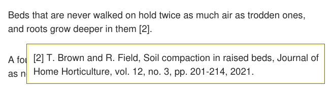 Citation hover preview: hovering citation 2 shows its entry from the References page