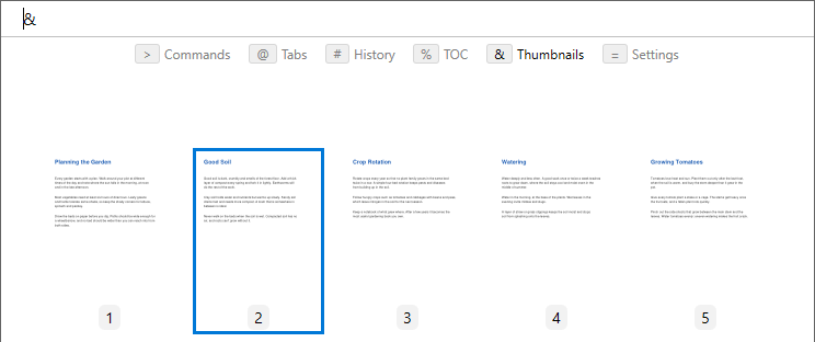 Thumbnails in the Command Palette