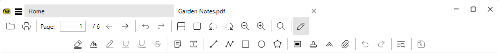 The Edit PDF toolbar
