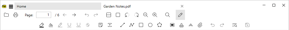 The Edit PDF toolbar