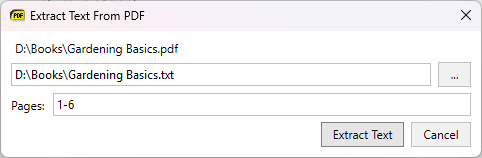 Extract text from PDF in SumatraPDF