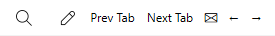 Toolbar with Prev Tab, Next Tab, send by mail, back and forward buttons