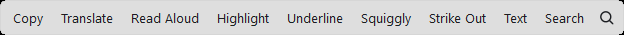 Selection toolbar with a handler button